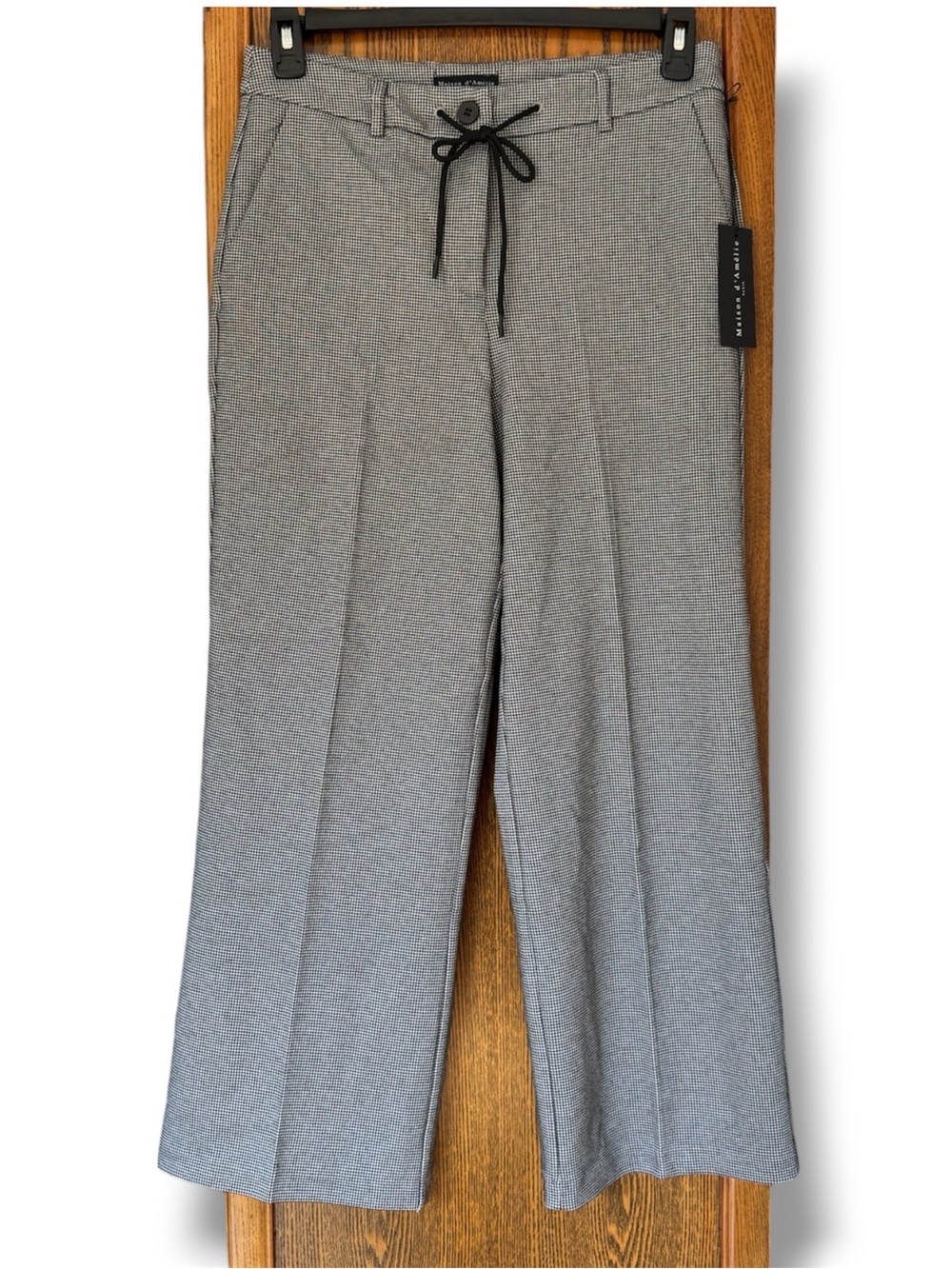 Maison D’Amelie Houndstooth Straight leg Trouser Pants Inseam 28.5”